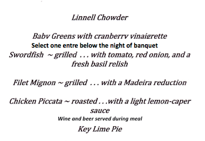 Banquet menu
